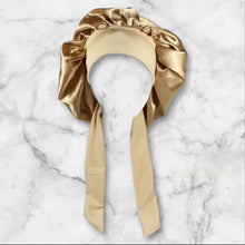 Load image into Gallery viewer, Gold Bow Tie Bonnet
