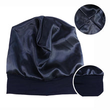Load image into Gallery viewer, Black Satin Lined Beanie
