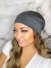 Load image into Gallery viewer, Dark Grey Satin Lined Beanie
