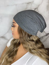 Load image into Gallery viewer, Dark Grey Satin Lined Beanie

