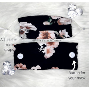 Headband And Mask Set - Black Petunia Headband And Mask Set