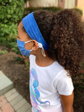 Load image into Gallery viewer, Headband And Mask Set - Children&#39;s Blue Tie-Dye Headband And Mask Set
