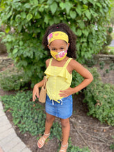 Load image into Gallery viewer, Headband And Mask Set - Children&#39;s Yellow Lily Headband And Mask Set
