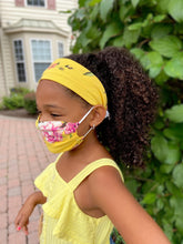 Load image into Gallery viewer, Headband And Mask Set - Children&#39;s Yellow Lily Headband And Mask Set
