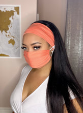 Load image into Gallery viewer, Headband And Mask Set - Coral Headband And Mask Set
