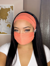 Load image into Gallery viewer, Headband And Mask Set - Coral Headband And Mask Set
