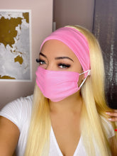 Load image into Gallery viewer, Headband And Mask Set - Pink Headband And Mask Set
