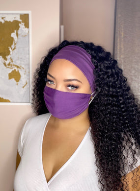 Headband And Mask Set - Purple Headband And Mask Set