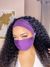 Load image into Gallery viewer, Headband And Mask Set - Purple Headband And Mask Set
