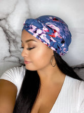 Load image into Gallery viewer, Headwraps - Blue Pansy Headwrap
