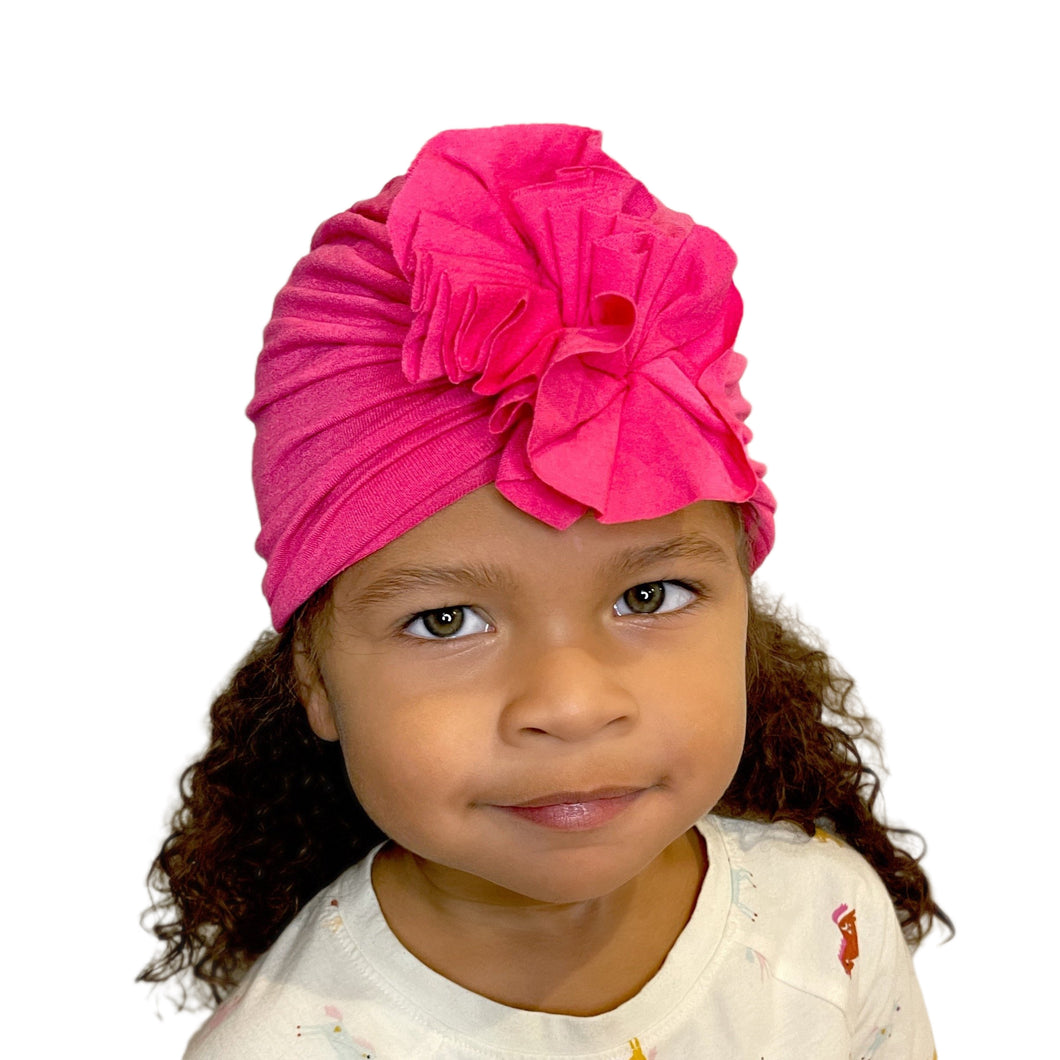Children's Hot Pink Flower Turban
