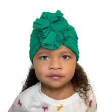 Load image into Gallery viewer, Children&#39;s Green Flower Turban
