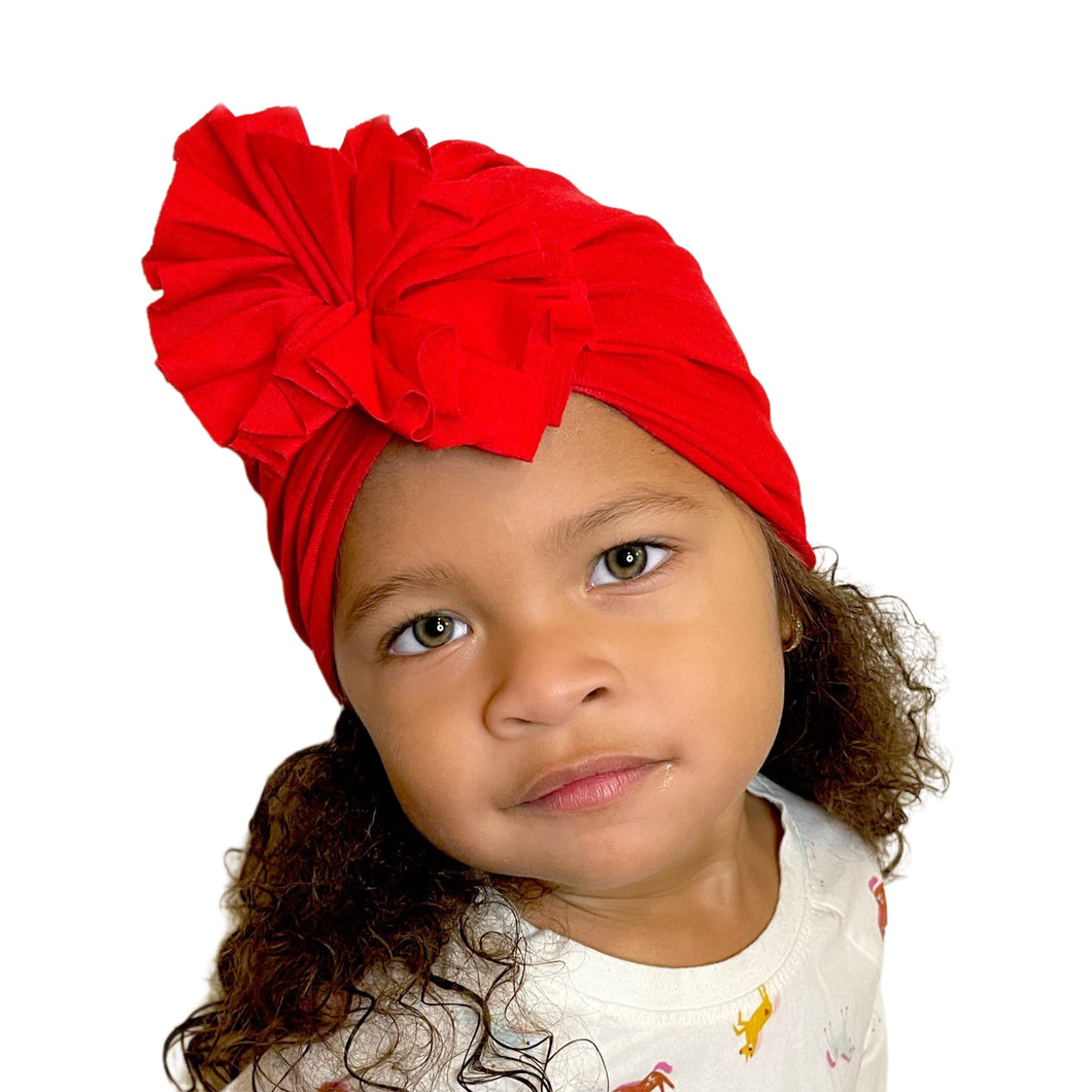 Children's Red Flower Turban