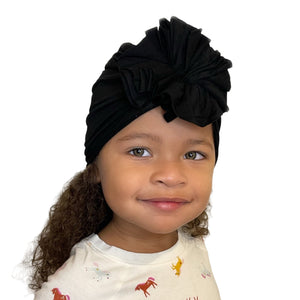 Children's Black Flower Turban