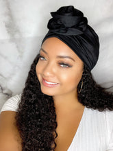 Load image into Gallery viewer, Turbans - Black Flower Turban
