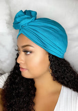 Load image into Gallery viewer, Turbans - Blue Flower Turban
