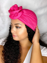 Load image into Gallery viewer, Turbans - Hot Pink Flower Turban
