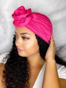 Turbans - Hot Pink Flower Turban