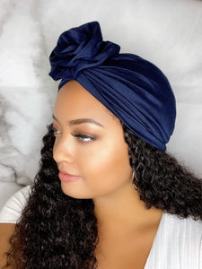 Turbans - Navy Flower Turban